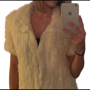 Rabbit Fur short-sleeve Jacket  by Joie